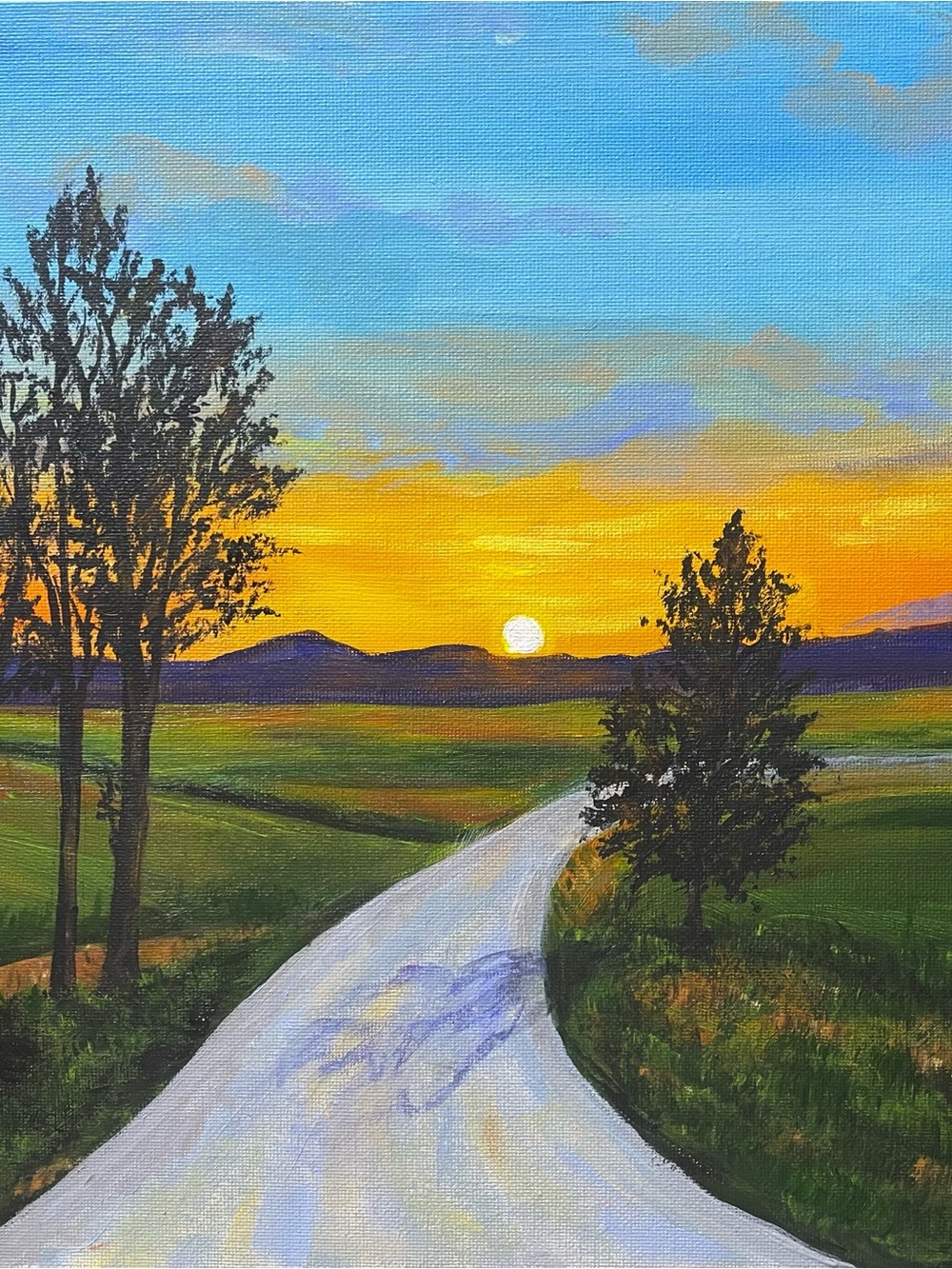 The Road Home, original painting
Acrylic, 12x12 canvas panel